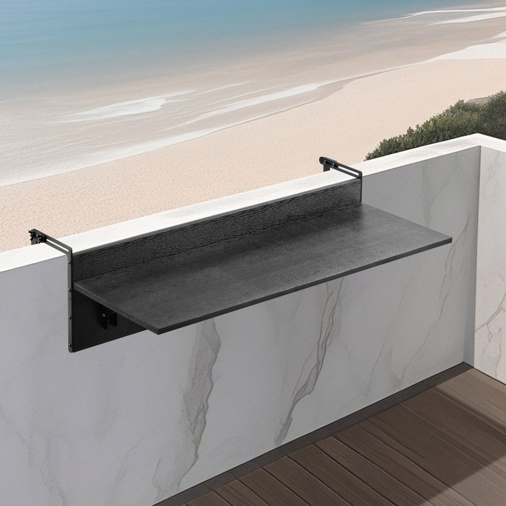 DL-BC03 - Versatile Folding Balcony Table with Stainless Steel Bracket, 12 x 32 in