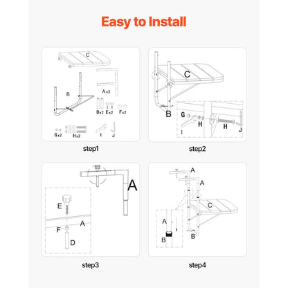 DL-BC01A - Folding Stainless Steel Balcony Table with Adjustable Height