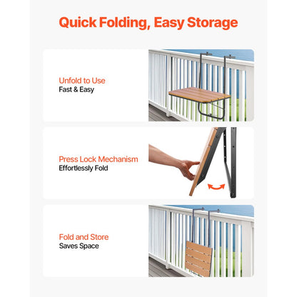 DL-BC01A - Folding Stainless Steel Balcony Table with Adjustable Height