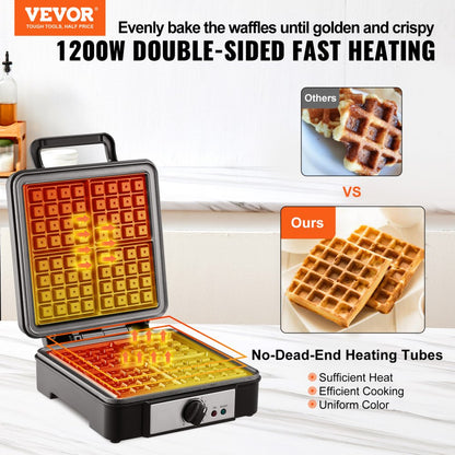SW-2030M - 1200W 4-Slice Waffle Maker for Quick, Delicious Breakfasts