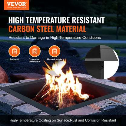 YCIS-30001-30 - 42" Matte Black Steel Fire Pit Ring for Cozy Gatherings