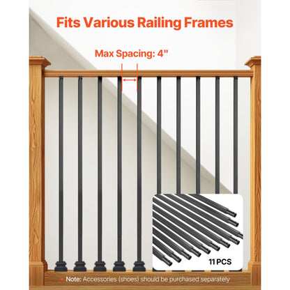 FG127-1117B-11 - 44" Durable Carbon Steel Stair Balusters - 11 Pack