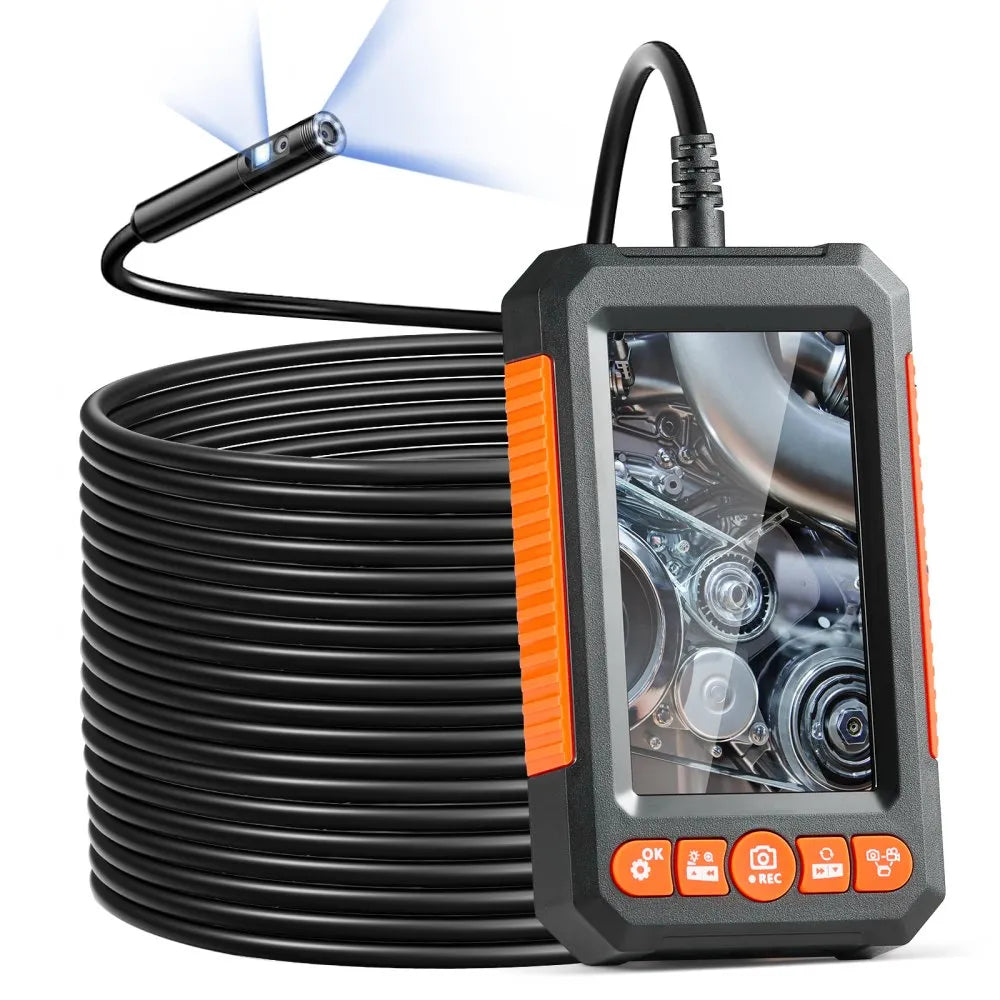 C43 - VEVOR 49.2FT Dual Lens Endoscope with 4.3" Screen & Lights