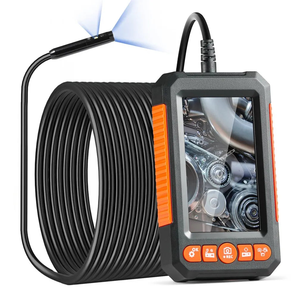 C43 - VEVOR 49.2FT Dual Lens Endoscope with 4.3" Screen & Lights