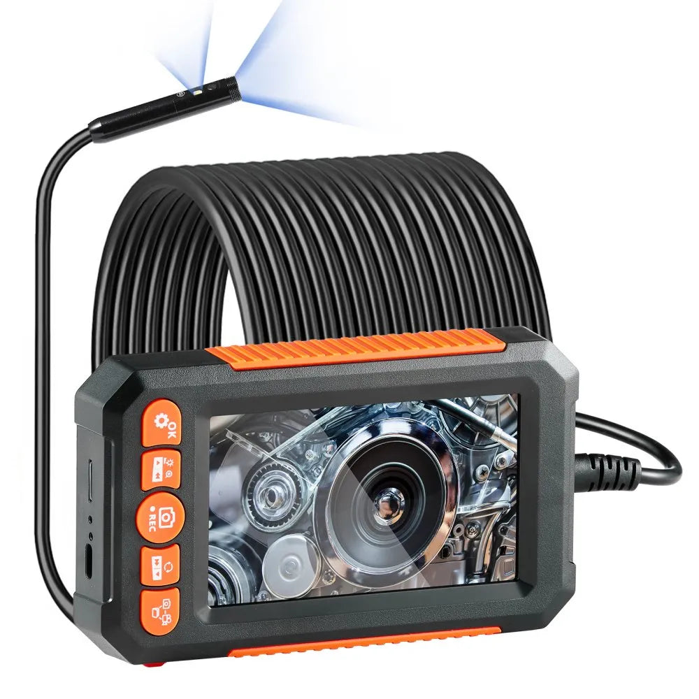 C43 - VEVOR 49.2FT Dual Lens Endoscope with 4.3" Screen & Lights