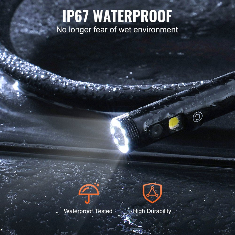 C43 - 16.4FT Dual Lens Endoscope with 4.3" Display and Adjustable Light