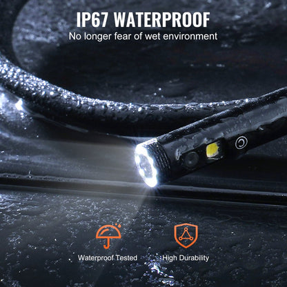 C43 - 16.4FT Dual Lens Endoscope with 4.3" Display and Adjustable Light