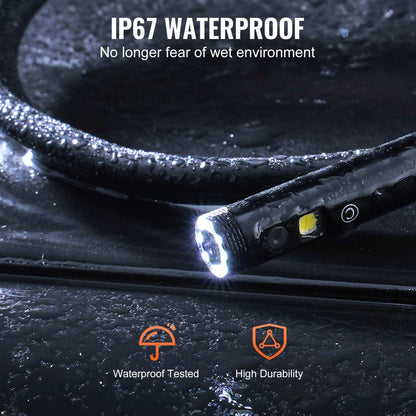 5003 - VEVOR 5" Triple Lens Endoscope with 16.4FT Cable & Lighting