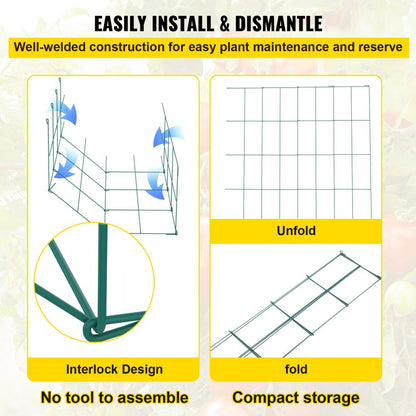 VV-KZDFQJ14.6X39LS3Z - Set of 3 Heavy-Duty 39.4" Tomato Cages