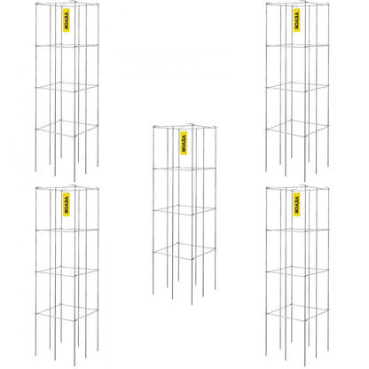 VV-KZDFQJ11.8X46YS5Z - Heavy-Duty 5-Pack Tomato Cages, 11.8" x 46.1" Support