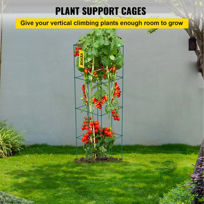VV-KZDFQJ11.8X46LS5Z - Heavy-Duty Square Tomato Cages, 5-Pack for Climbing Plants