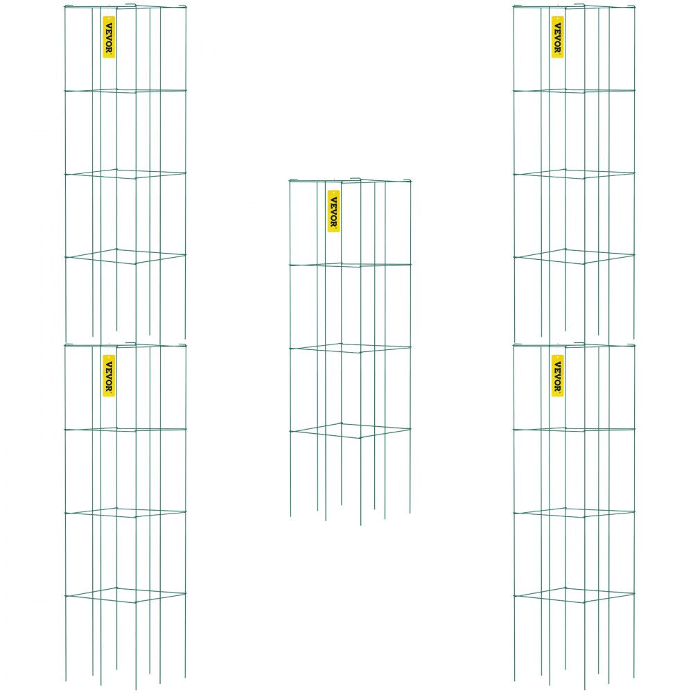 VV-KZDFQJ11.8X46LS5Z - Heavy-Duty Square Tomato Cages, 5-Pack for Climbing Plants