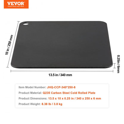 JHQ-CCP-340*250-6 - 13.5" Carbon Steel Pizza Steel for Perfect Baking