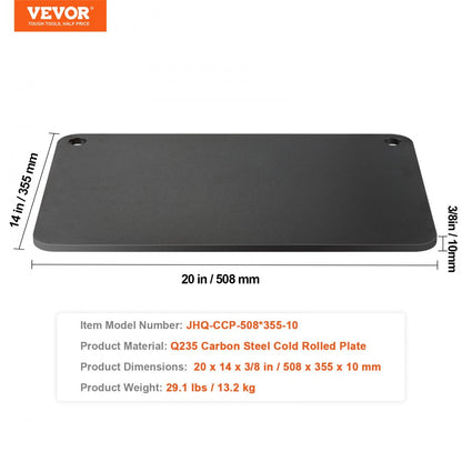 JHQ-CCP-508*355-10 - 20" VEVOR Pre-Seasoned Pizza Steel Plate for Perfect Baking