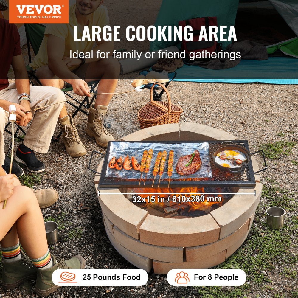 JY-MY-YKW32 - 32"x15" Heavy-Duty Steel Grill Grate for Outdoor Cooking