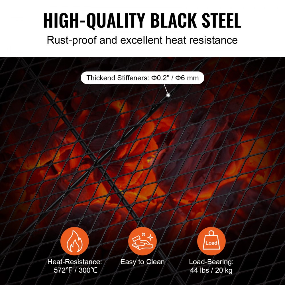 JY-MY-YKW32 - 32"x15" Heavy-Duty Steel Grill Grate for Outdoor Cooking