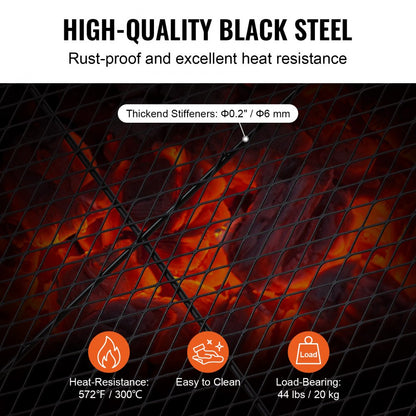 JY-MY-YKW32 - 32"x15" Heavy-Duty Steel Grill Grate for Outdoor Cooking