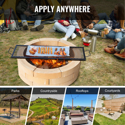 JY-MY-YKW44 - Heavy-Duty Q235 Steel Fire Pit Grill Grate, Portable & Durable