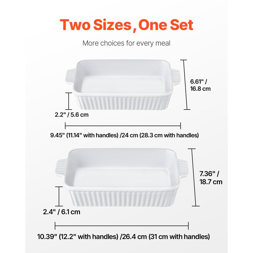 JH-B2022090216-ML - Elegant Ceramic Baking Dish Set with Double Handles