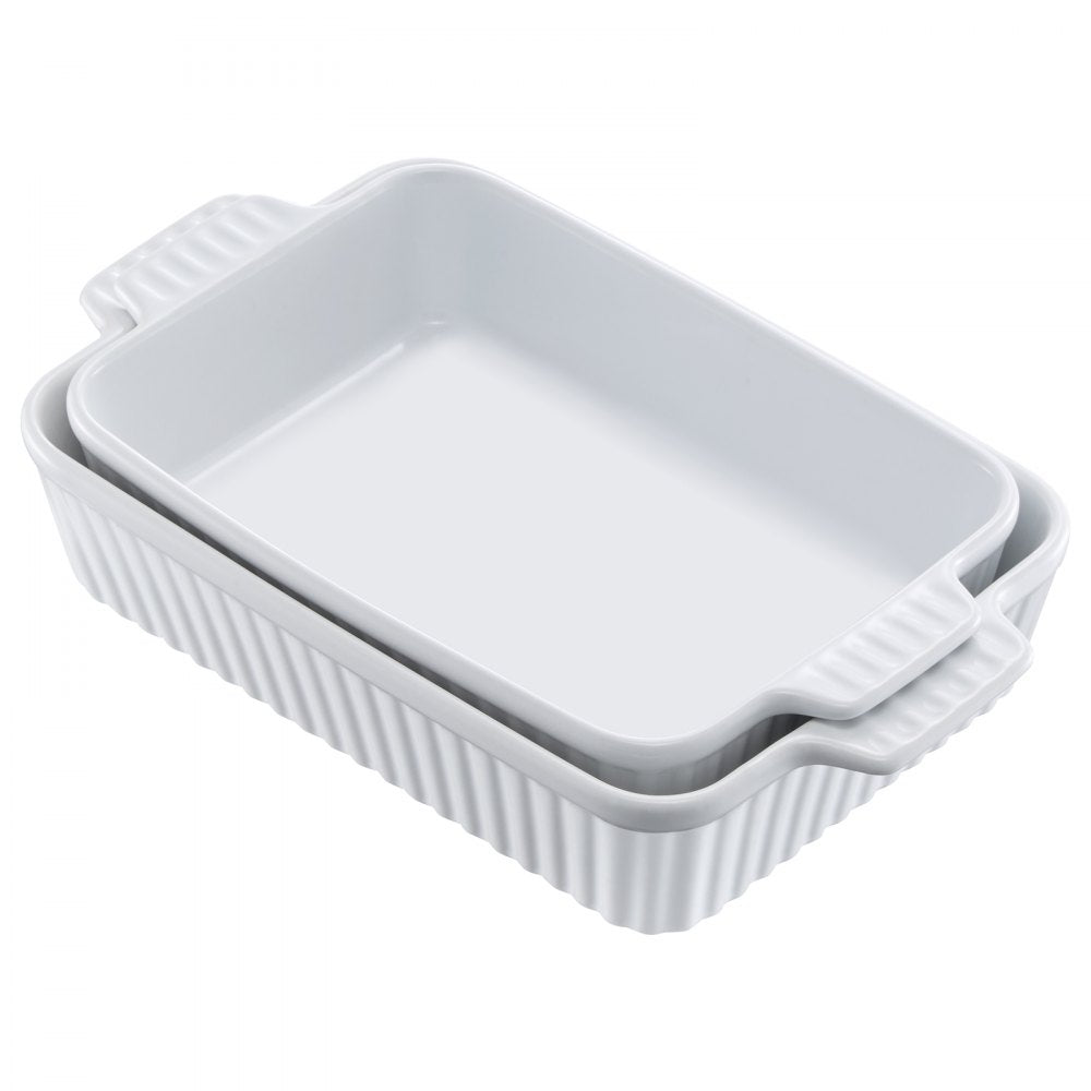 JH-B2022090216-ML - Elegant Ceramic Baking Dish Set with Double Handles