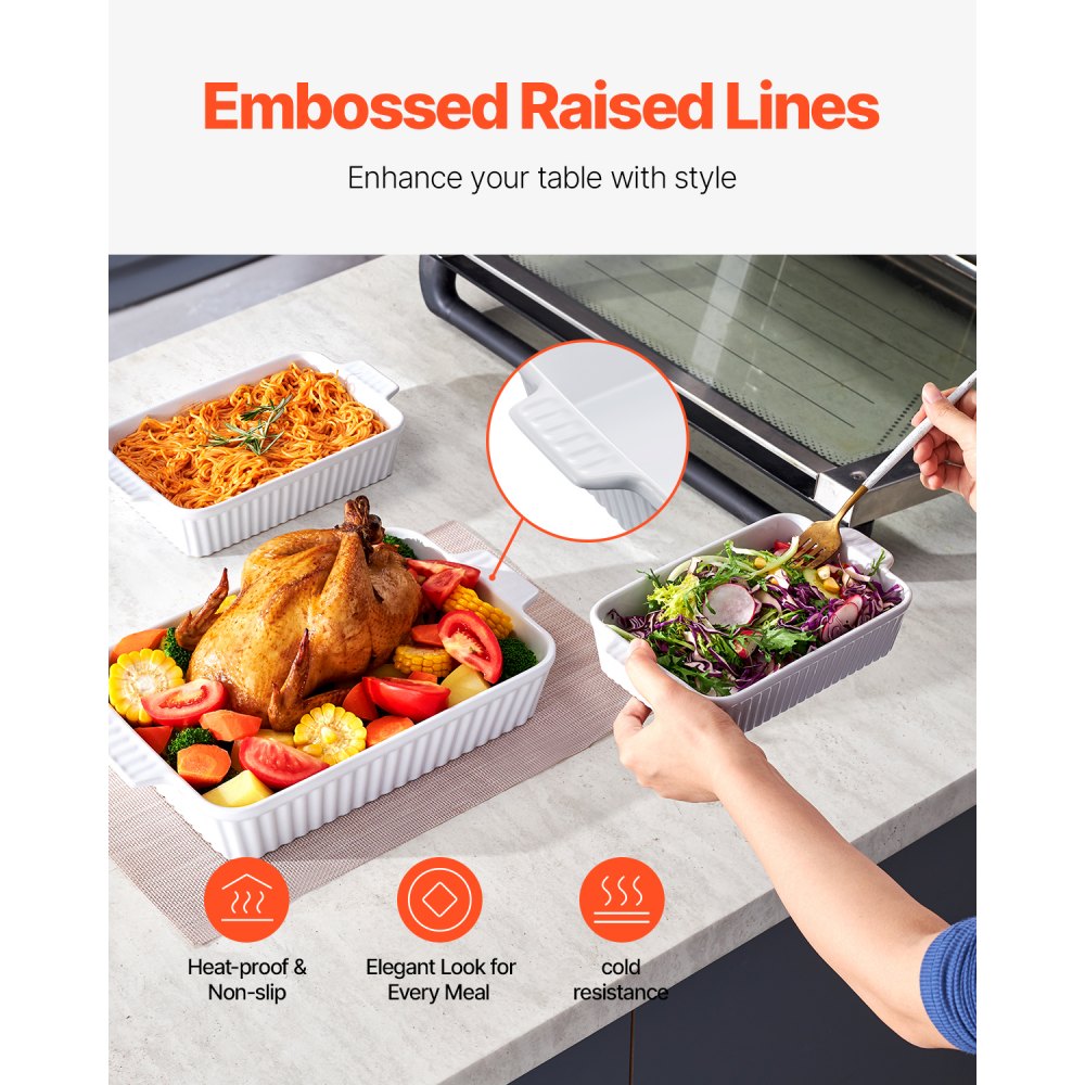 JH-B2022090216-SMXL - Elegant Ceramic Baking Dish Set with Double Handles