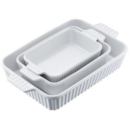 JH-B2022090216-SMXL - Elegant Ceramic Baking Dish Set with Double Handles