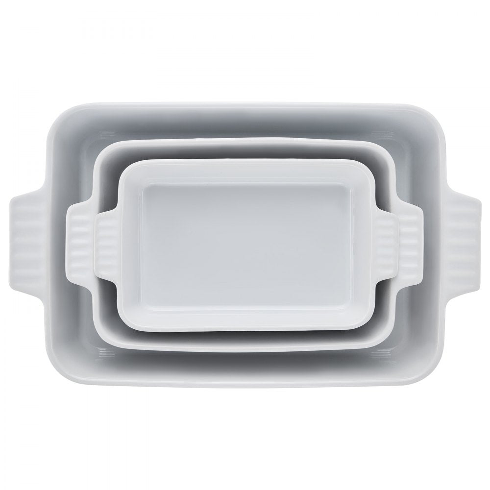 JH-B2022090216-SMXL - Elegant Ceramic Baking Dish Set with Double Handles