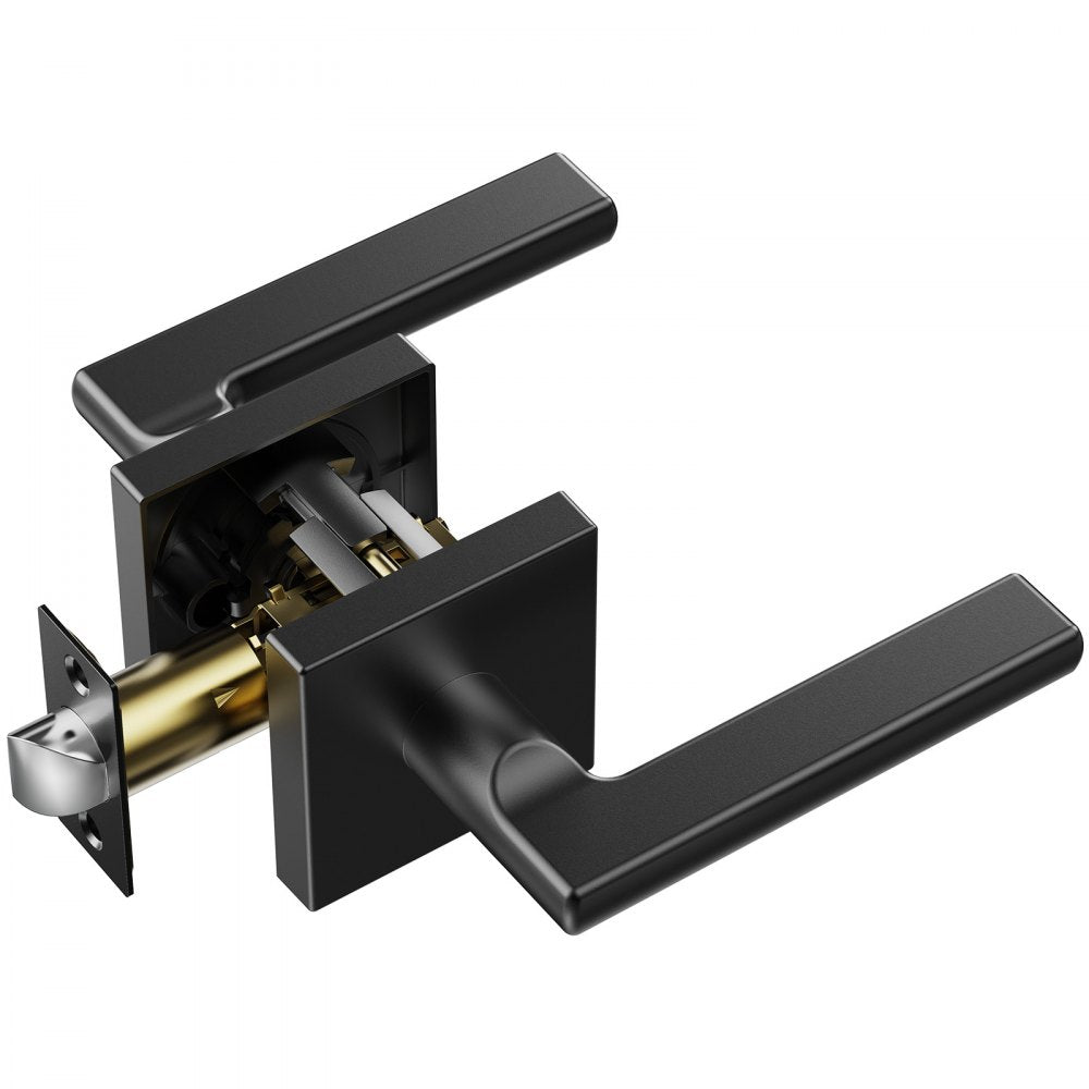 KJ2118-PS-BLK - 5 Pack Matte Black Non-Locking Door Levers for Easy Access