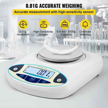 HZ-B30002 - Precise 3000g Analytical Balance Scale with Durable ABS Design
