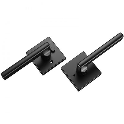 KJ2118-BK-BLK - Matte Black Privacy Door Handle with Keyless Lock, 10 Pack