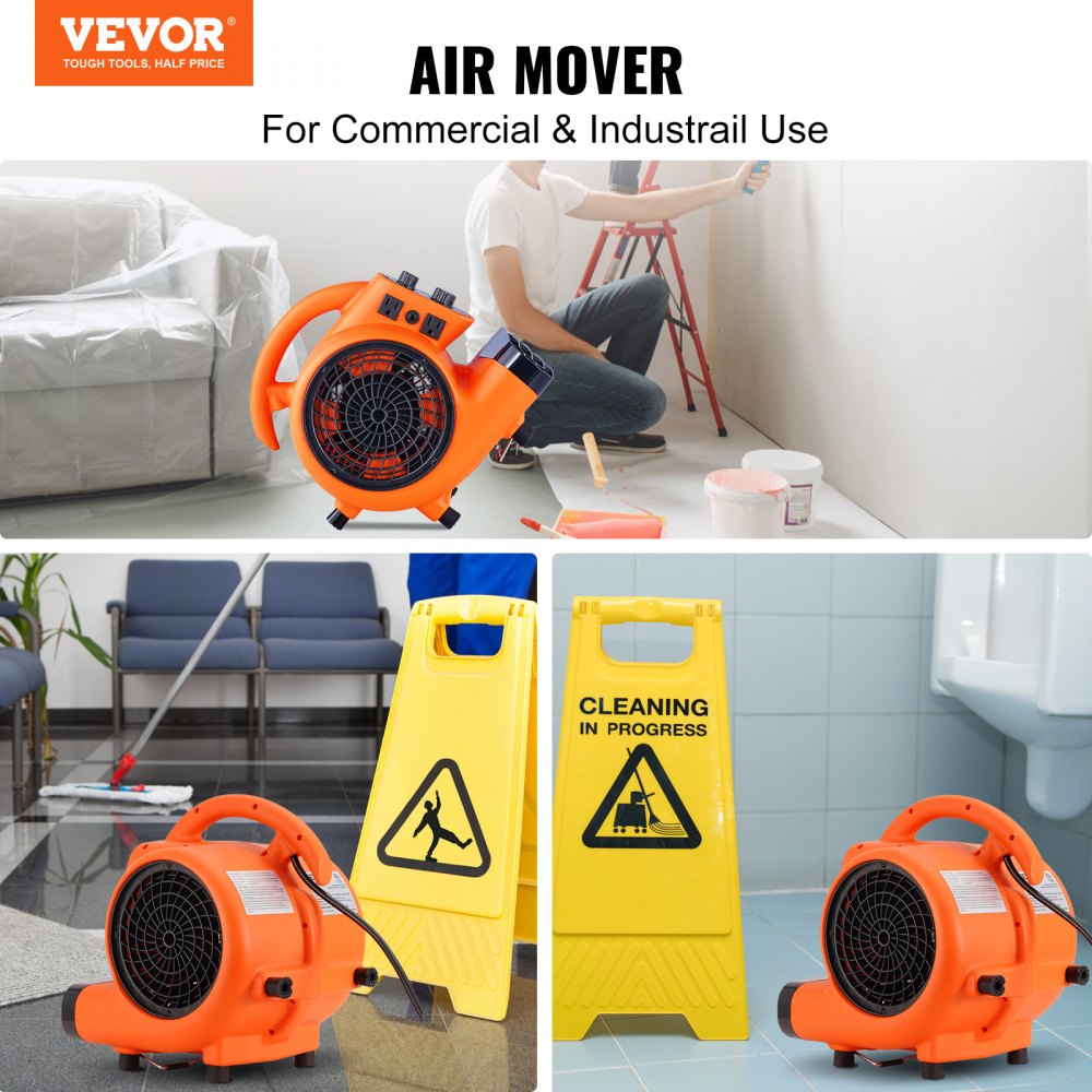 VV-FXZGFJ1450 - High-Velocity Floor Blower with 1000 CFM & Adjustable Angles
