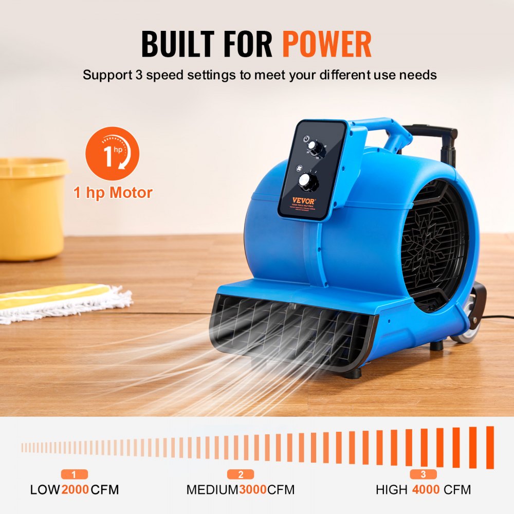 CL-750-M2 - Adjustable 3-Speed VEVOR Floor Blower for Quick Drying