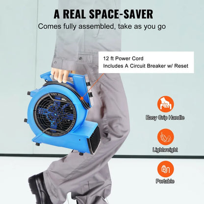 CL-370-M - 2600 CFM Portable Floor Blower with Adjustable Angles