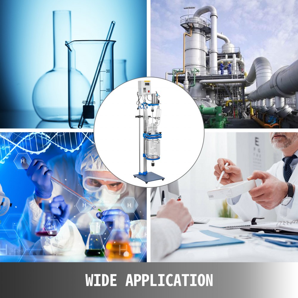 010869864950 - 5L Jacketed Reactor with Digital Display & Variable Speed Motor