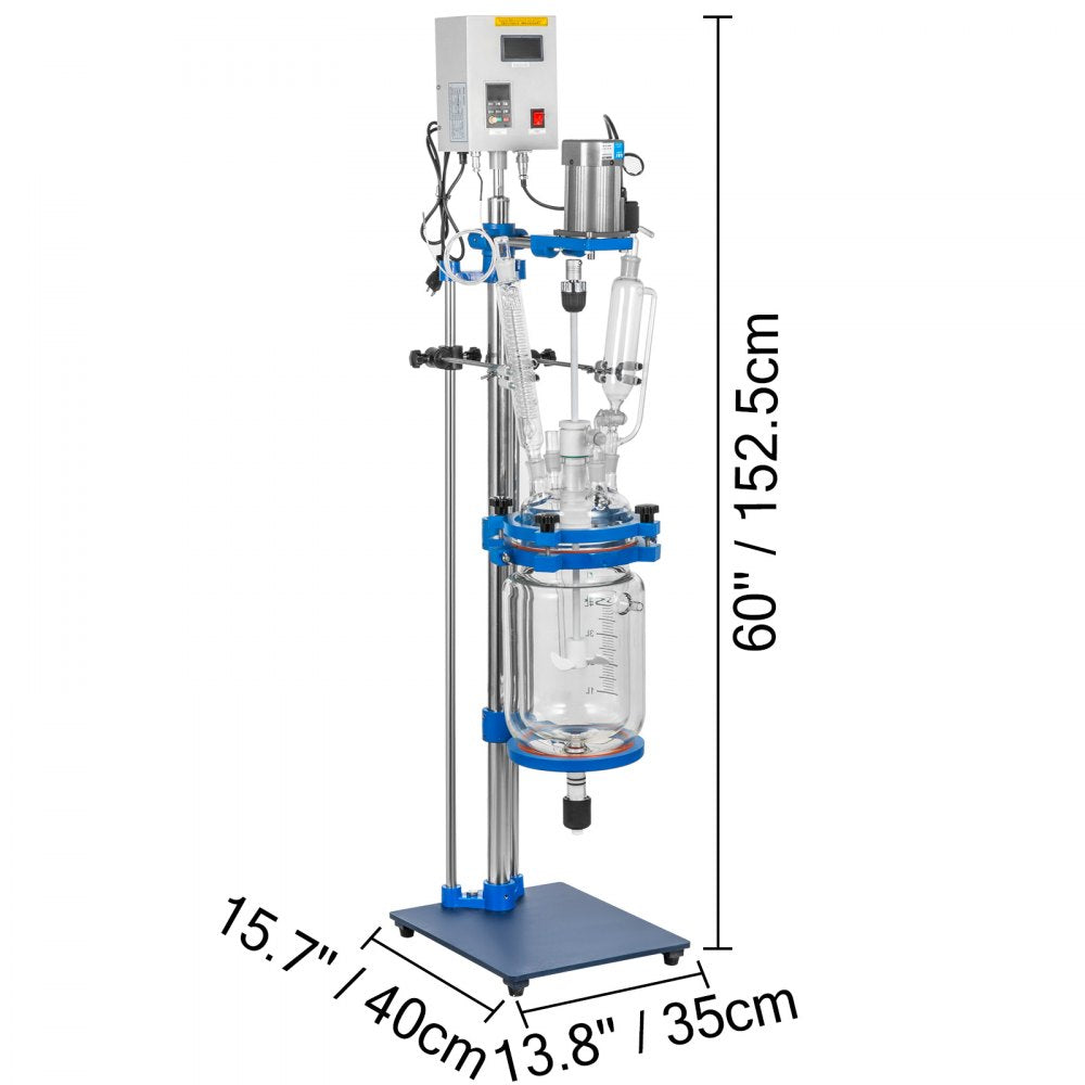 010869864950 - 5L Jacketed Reactor with Digital Display & Variable Speed Motor