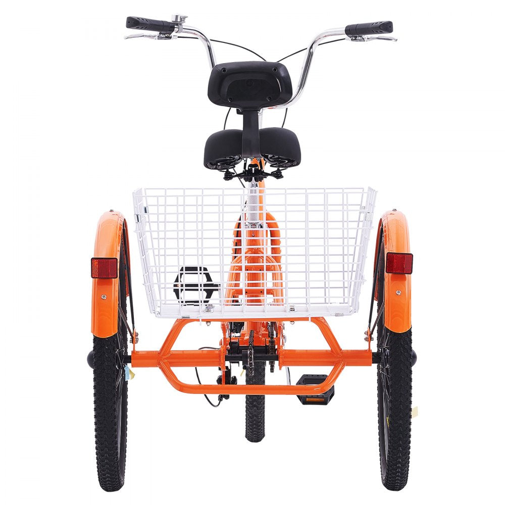 SS001-1 - Reliable 20" Aluminum Alloy Adult Tricycle in Vibrant Orange