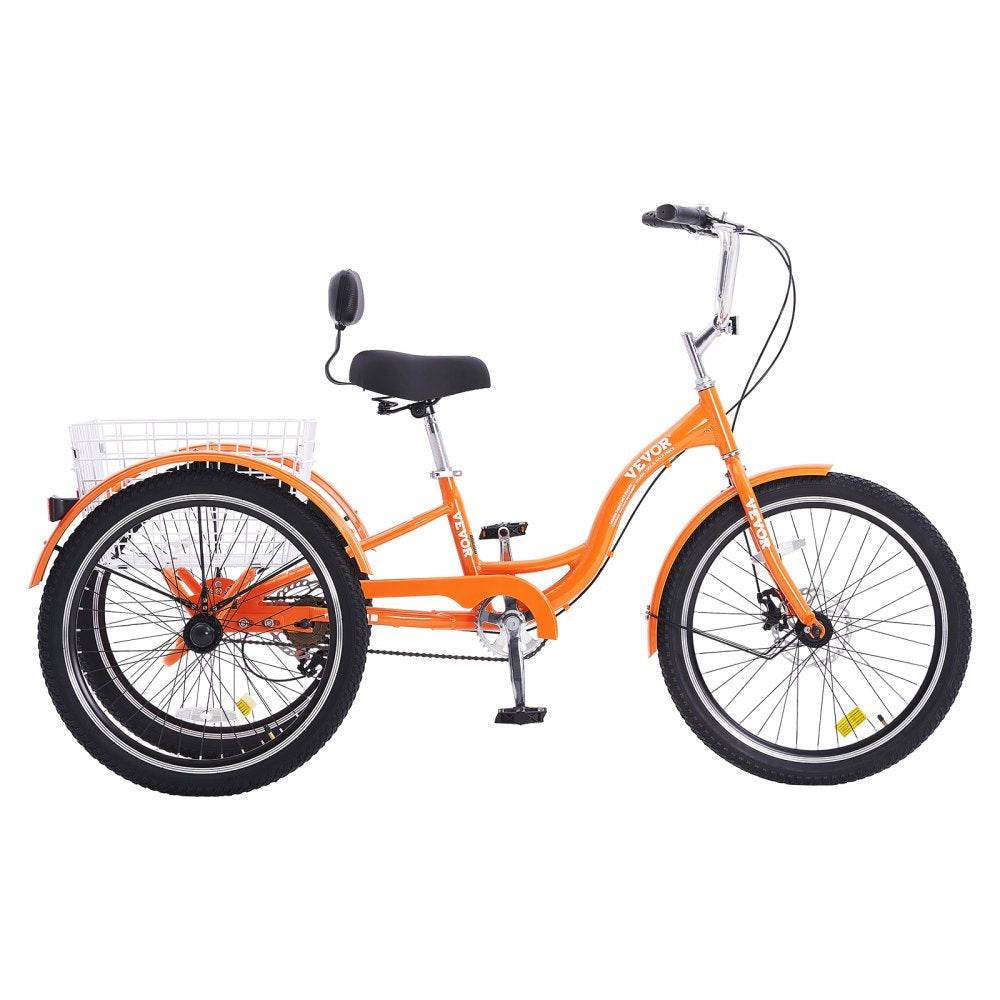 SS001-1 - Reliable 20" Aluminum Alloy Adult Tricycle in Vibrant Orange