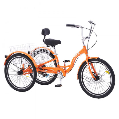 SS001-2 - VEVOR 24-Inch Adult Tricycle with Large Baskets for Stability
