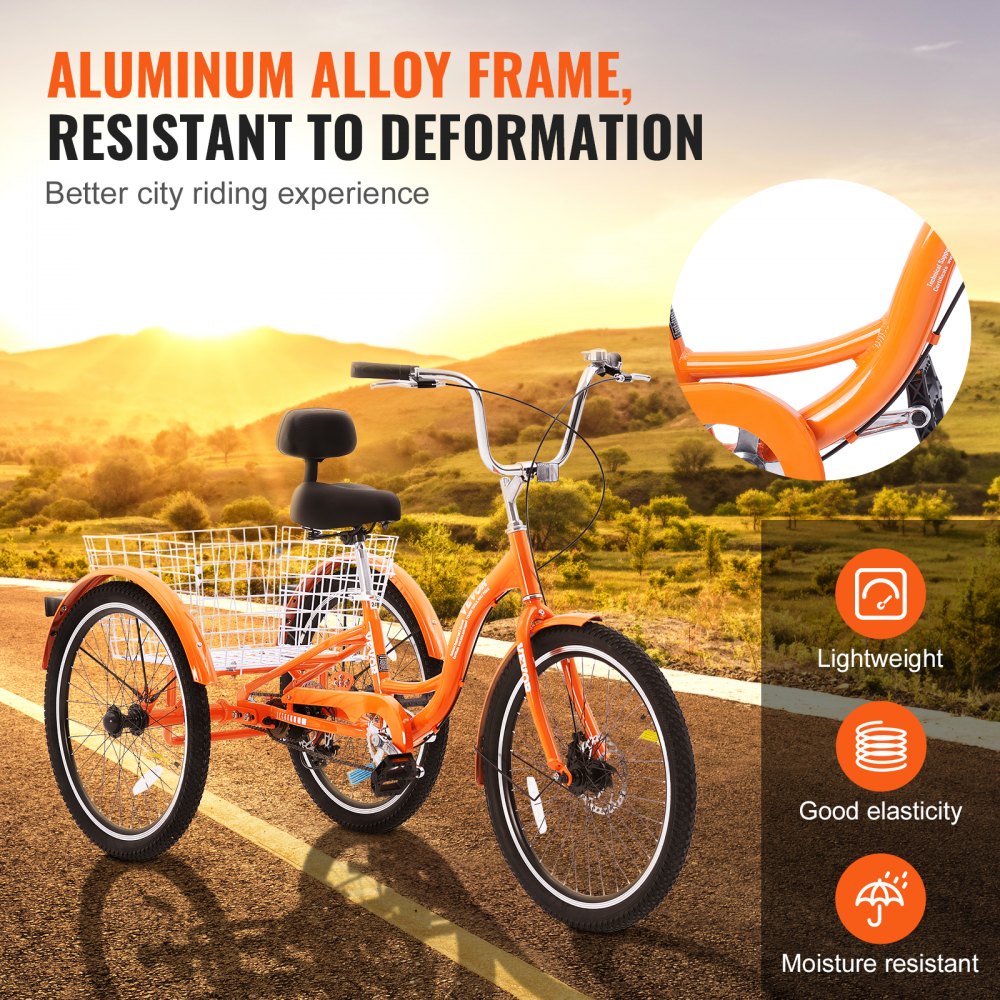 SS001-3 - Reliable 26-Inch Adult Tricycle for Safe Leisure Riding