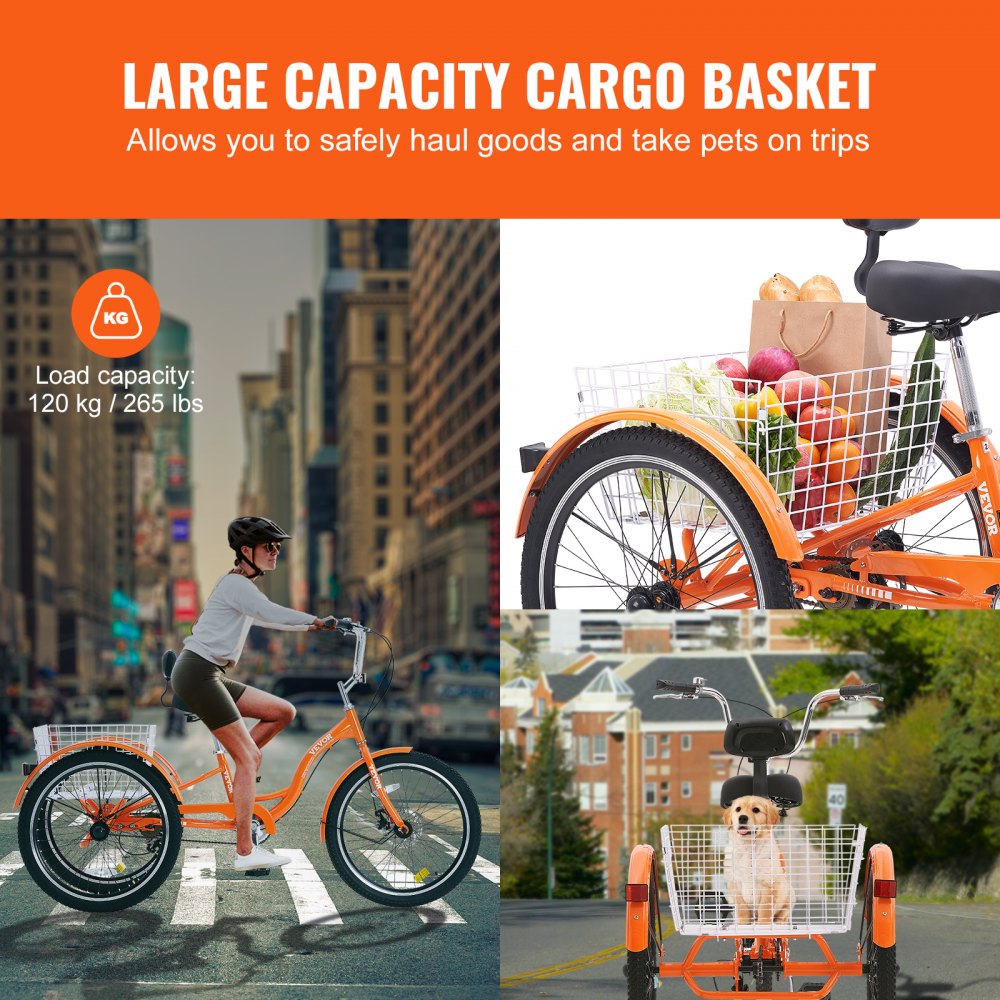SS001-3 - Reliable 26-Inch Adult Tricycle for Safe Leisure Riding