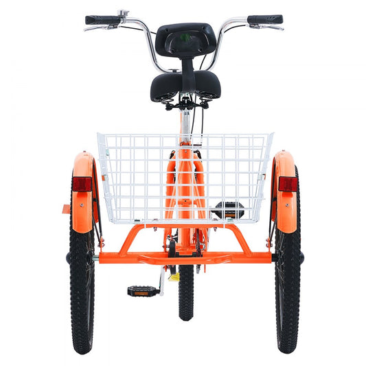 SS003-6A - Stable 26-Inch Orange Adult Tricycle for Safe Rides