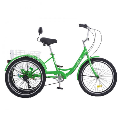 SS002-1A - Sturdy 20-Inch Adult Tricycle with 7-Speed Gear System