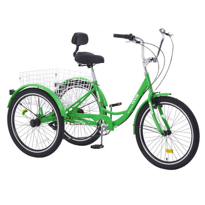 SS002-1A - Sturdy 20-Inch Adult Tricycle with 7-Speed Gear System