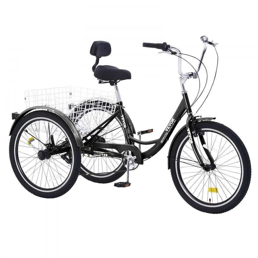 SS002-1B - 20" VEVOR 7-Speed Adult Tricycle with Rear Basket