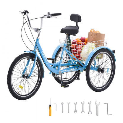 SS002-3D - Stable 26-Inch VEVOR Adult Tricycle for Reliable Transportation