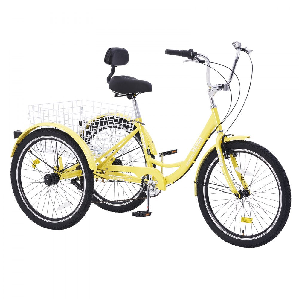 SS002-2B - 24-Inch 7-Speed Carbon Steel Adult Tricycle for All Riders