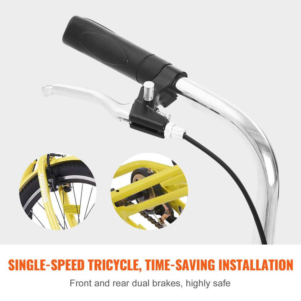 SS003-4B - Durable 20" Carbon Steel Adult Tricycle for Reliable Rides