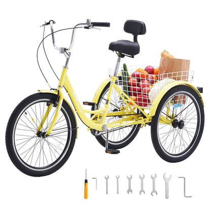 SS003-4B - Durable 20" Carbon Steel Adult Tricycle for Reliable Rides