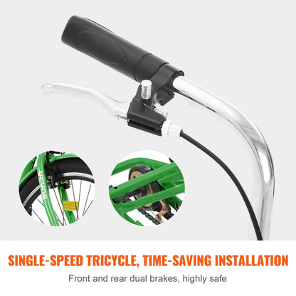 SS003-5B - Durable 24" VEVOR Adult Tricycle with Adjustable Seat and Basket