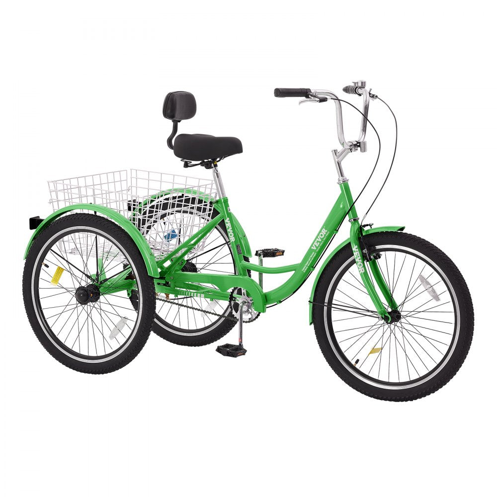 SS003-5B - Durable 24" VEVOR Adult Tricycle with Adjustable Seat and Basket